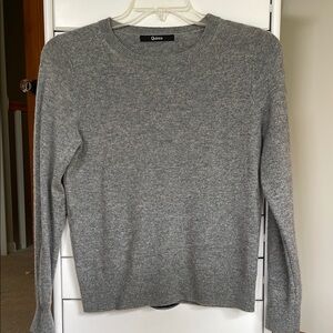 Quince Heather Grey Crewneck Sweater Lightweight Knit